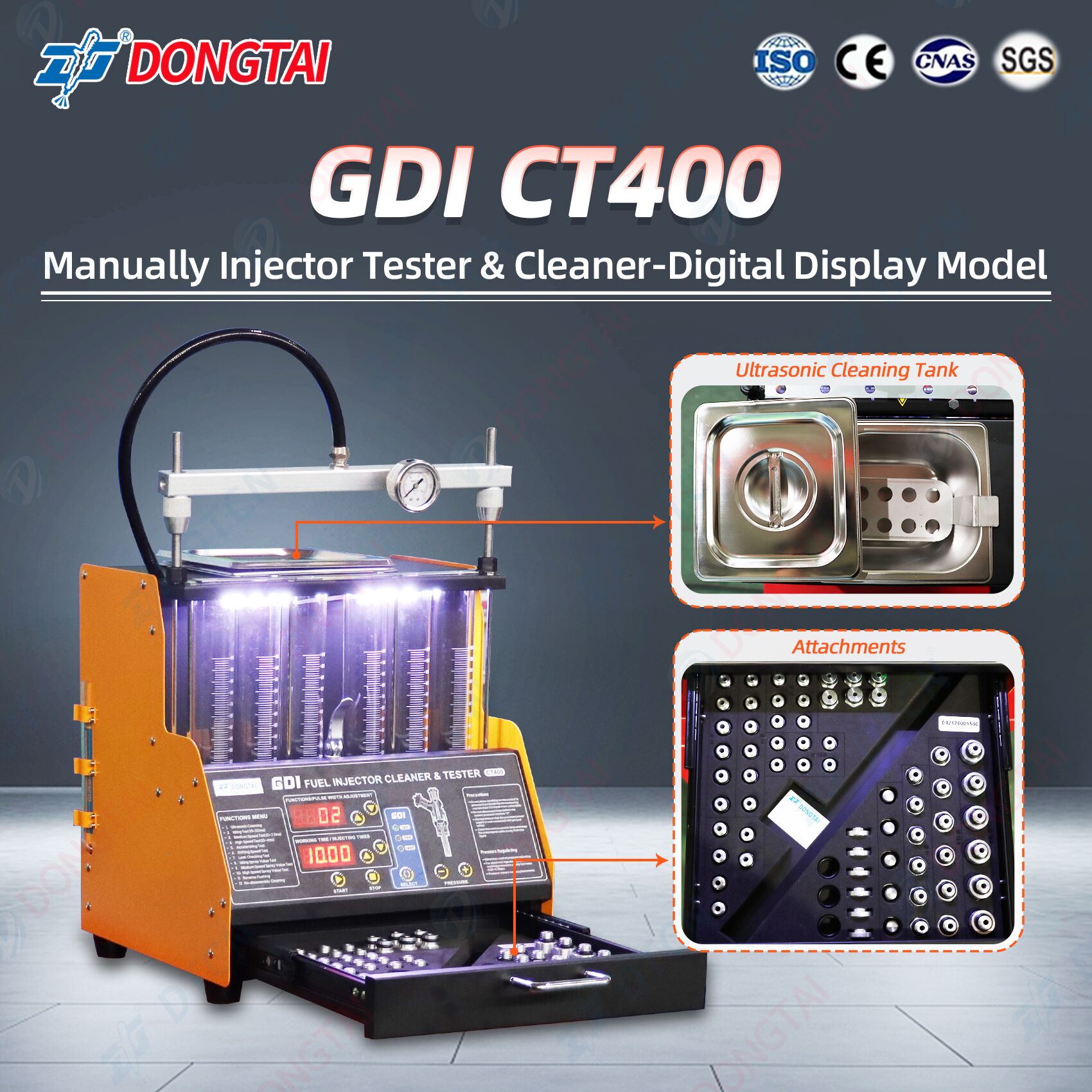 GDI-CT400 Manually Injector Tester & Cleaner-Digital Display