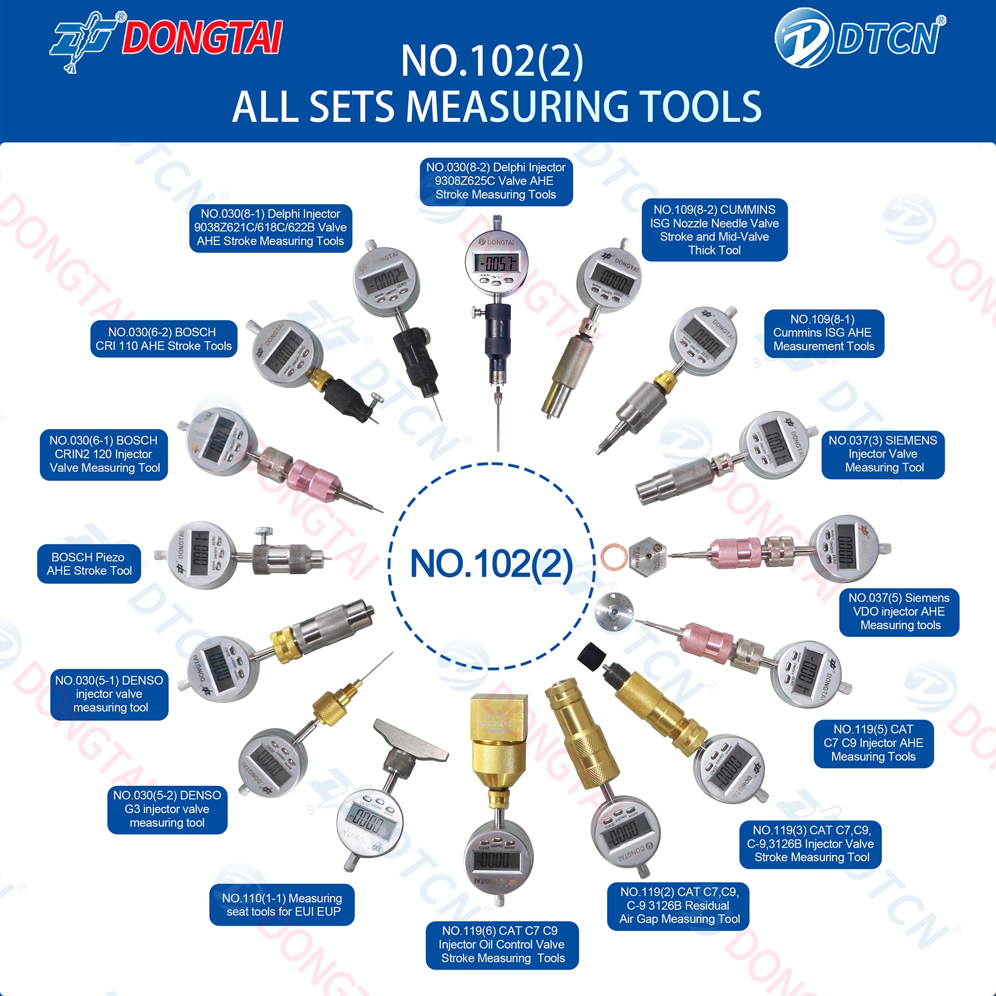 NO.102(2) ALL SETS MEASURING TOOLS AND DIAL GAUGE (16 PCS)